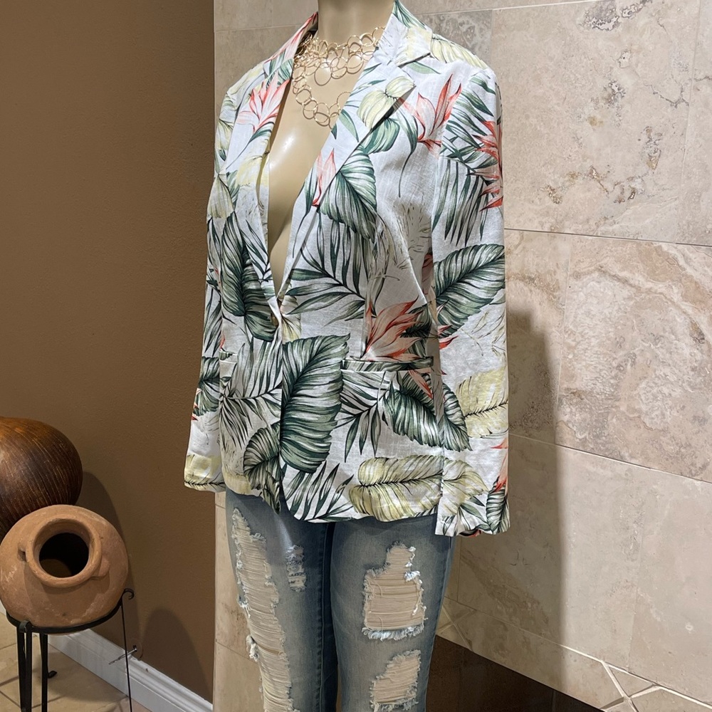 RD - koko floral linen blazer jacket nwt M